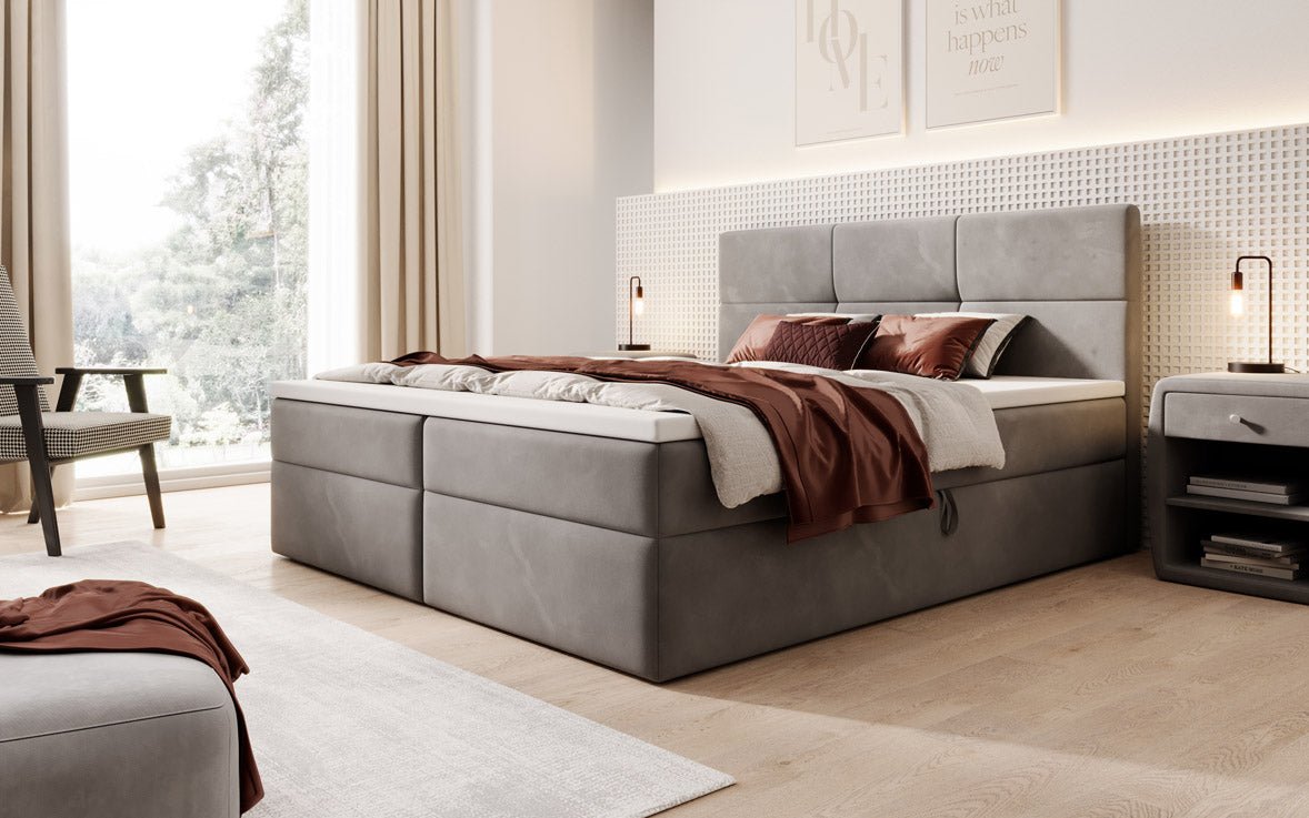Boxspringbett Eleonora Samt mit Stauraum
