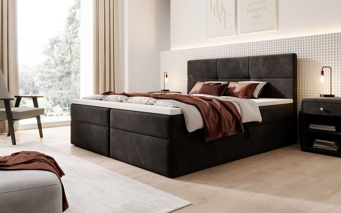 Boxspringbett Eleonora Samt mat Stauraum