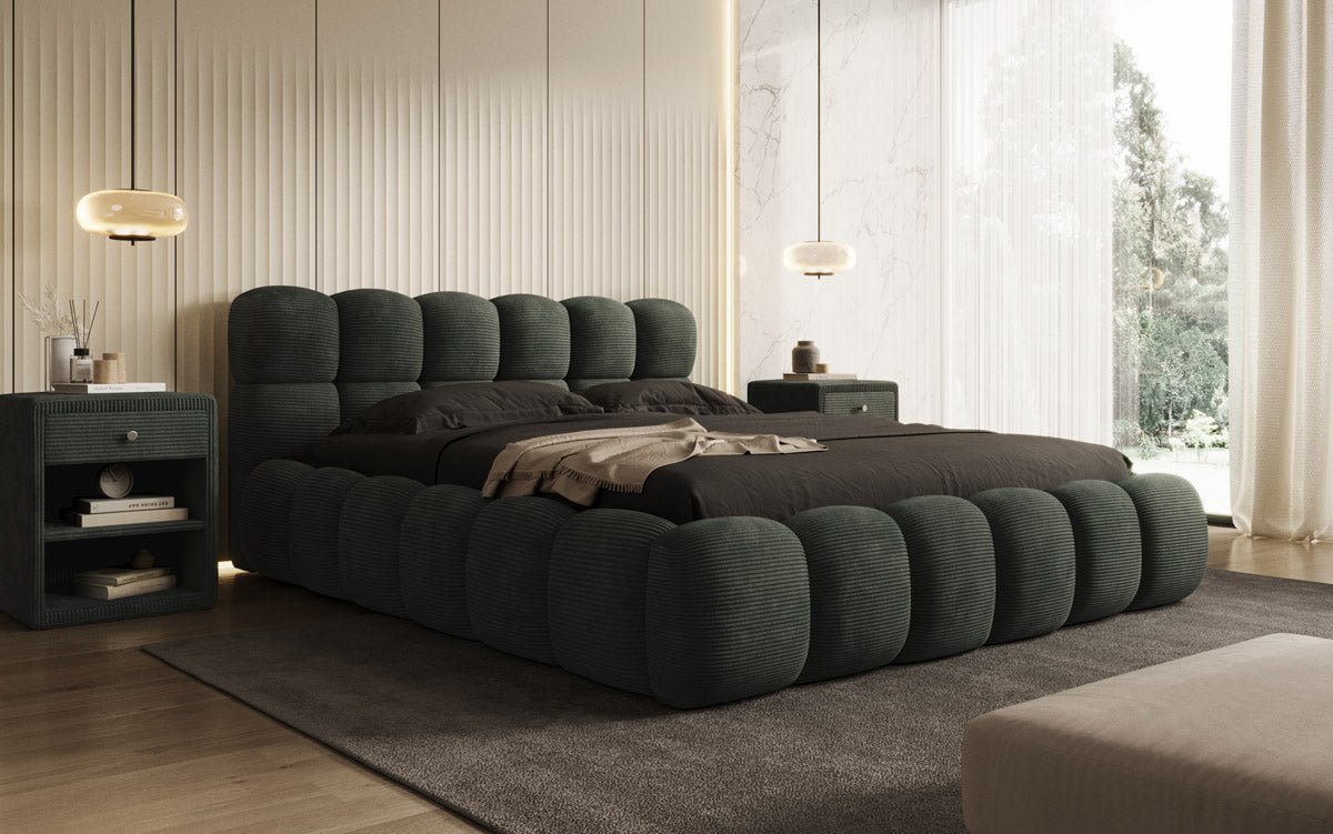 Designer Polsterbett Boston Cord mit Stauraum