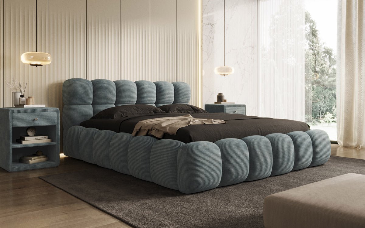 Designer Polsterbett Boston Cord mat Stauraum