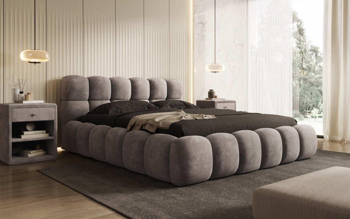 Designer Polsterbett Boston Cord mat Stauraum