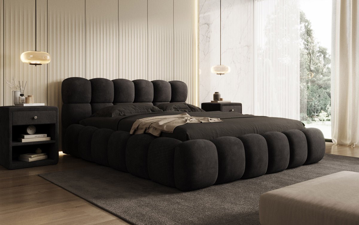 Designer Polsterbett Boston Cord mat Stauraum