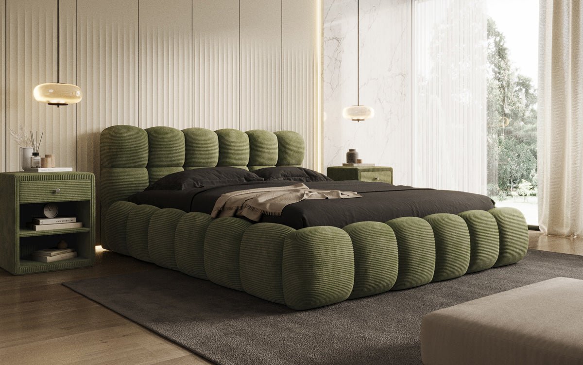 Designer Polsterbett Boston Cord mat Stauraum