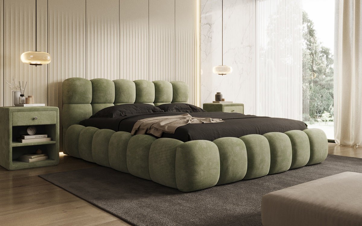 Designer Polsterbett Boston Cord mat Stauraum