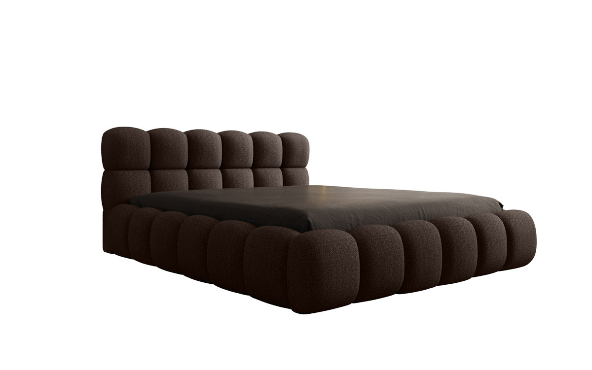 Designer Polsterbett Boston Bouclé mat Stauraum