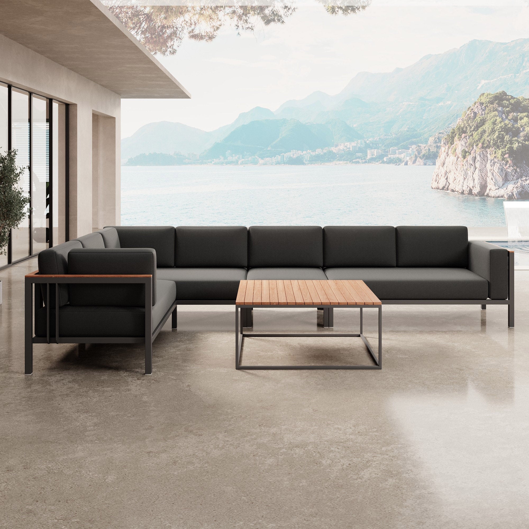 Euphoria – L-Maxilounge & Dësch aus Aluminium | Aevora™ Kollektioun