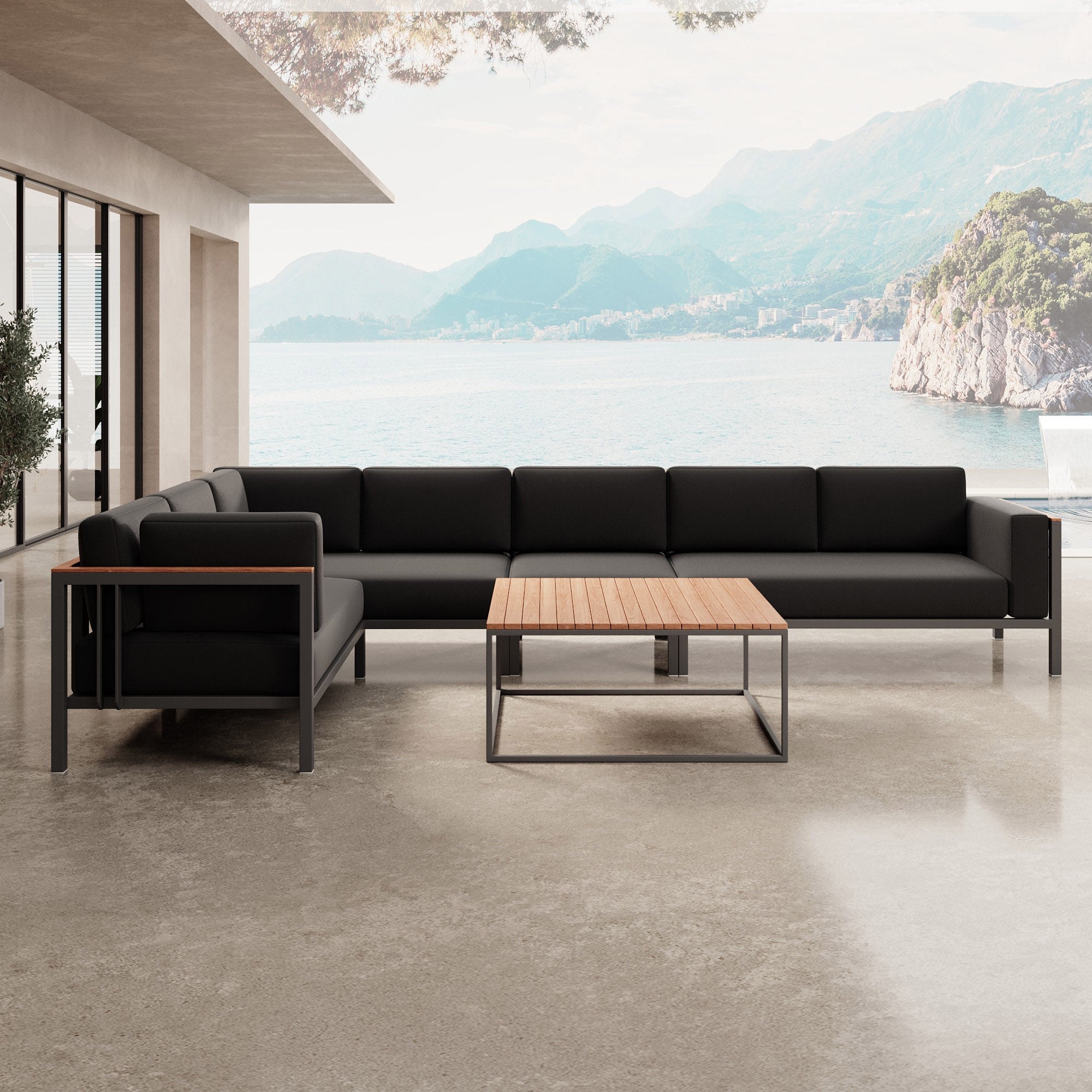 Euphoria – L-Maxilounge & Dësch aus Aluminium | Aevora™ Kollektioun