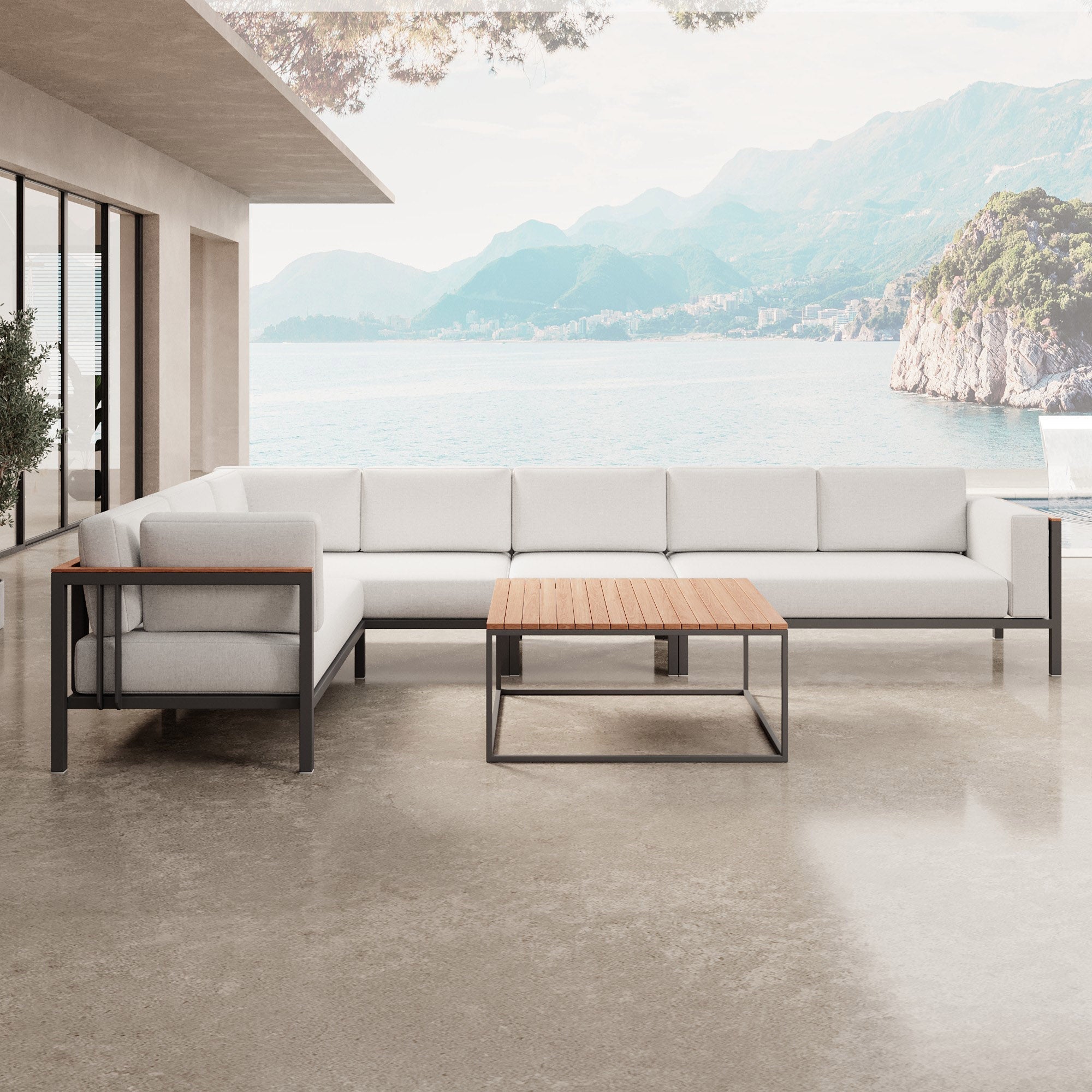 Euphoria – L-Maxilounge & Dësch aus Aluminium | Aevora™ Kollektioun