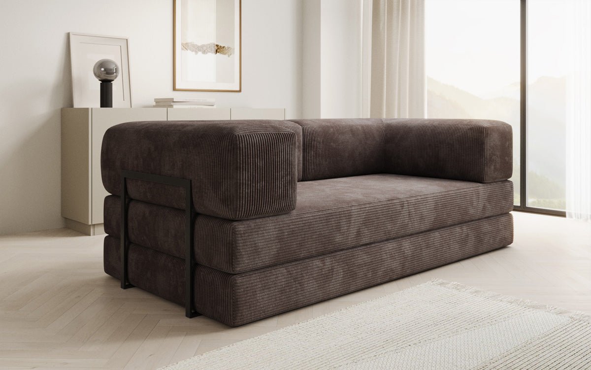 Designer Sofa Lazy 3 Sëtzer aus Cord