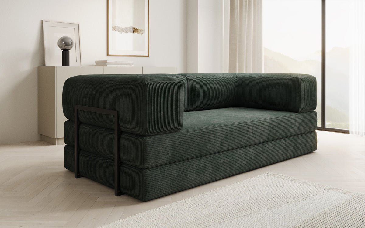 Designer Sofa Lazy 3 Sëtzer aus Cord