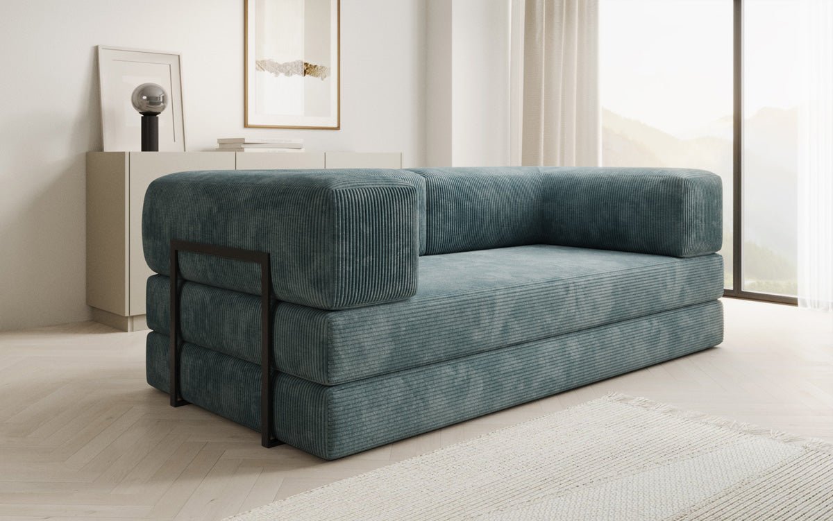 Designer Sofa Lazy 3 Sëtzer aus Cord