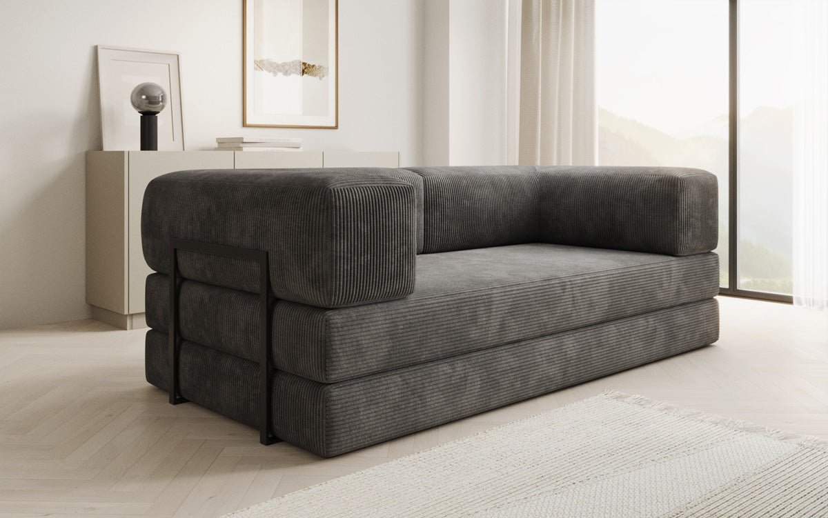 Designer Sofa Lazy 3 Sëtzer aus Cord
