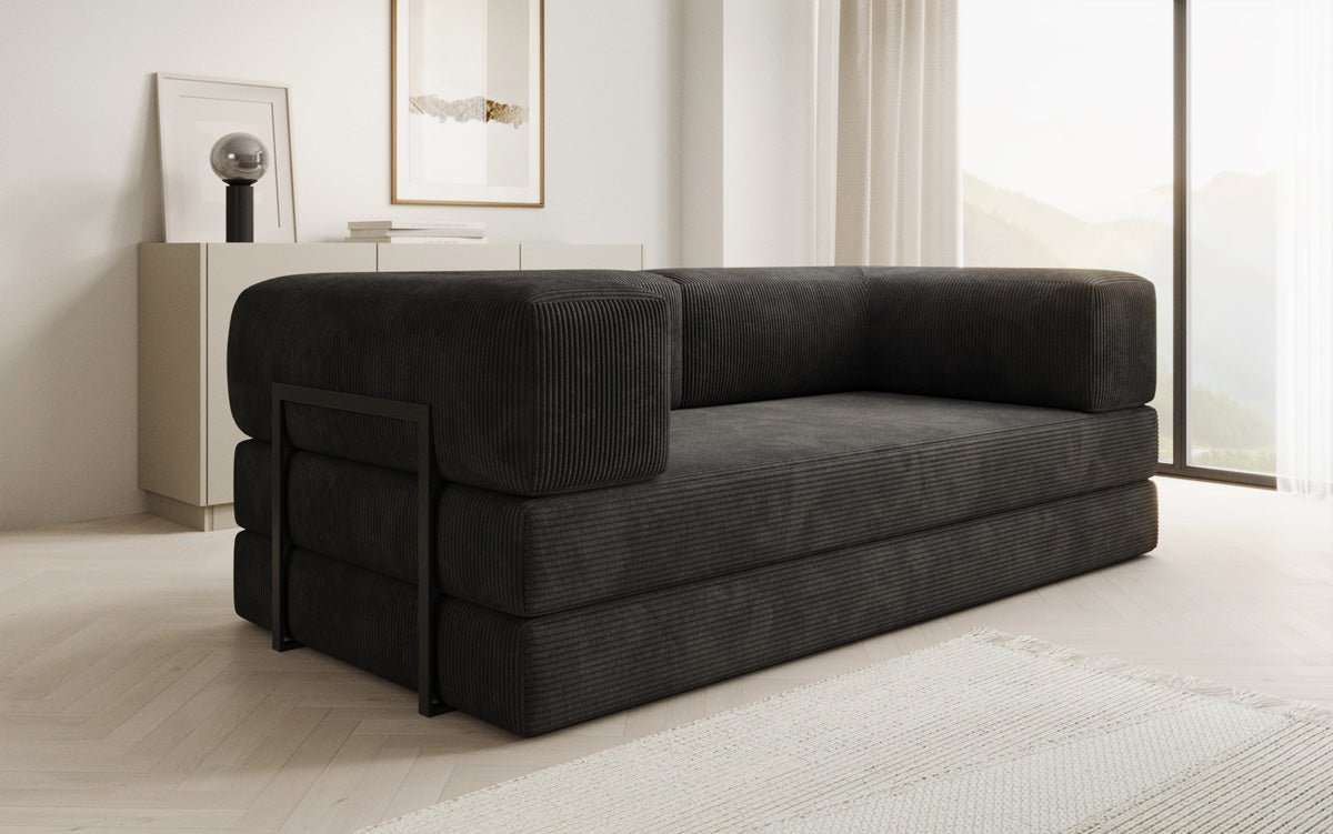 Designer Sofa Lazy 3 Sëtzer aus Cord