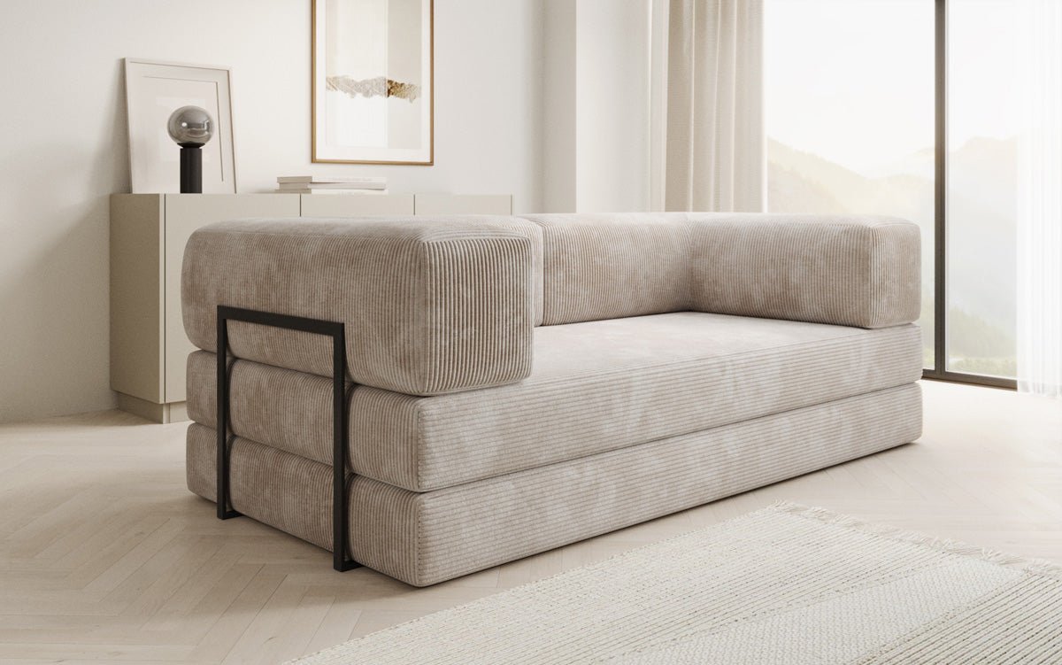 Designer Sofa Lazy 3 Sëtzer aus Cord