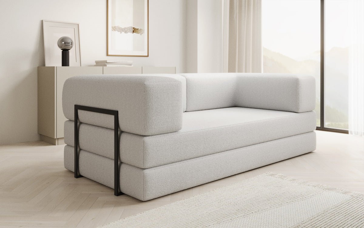 Designer Sofa Lazy 3 Sëtzer a Bouclé