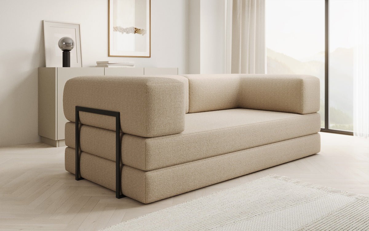 Designer Sofa Lazy 3 Sëtzer a Bouclé