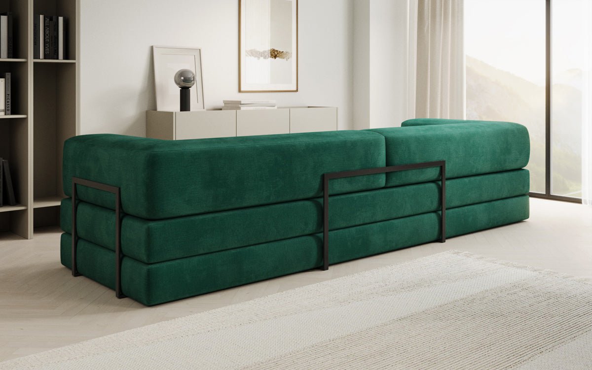 Designer Sofa Lazy 3 Sëtzer XXL a Samt