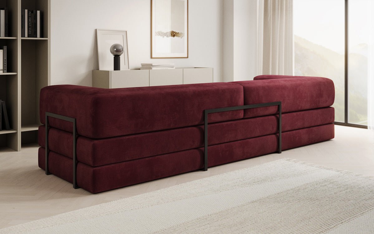 Designer Sofa Lazy 3 Sëtzer XXL a Samt