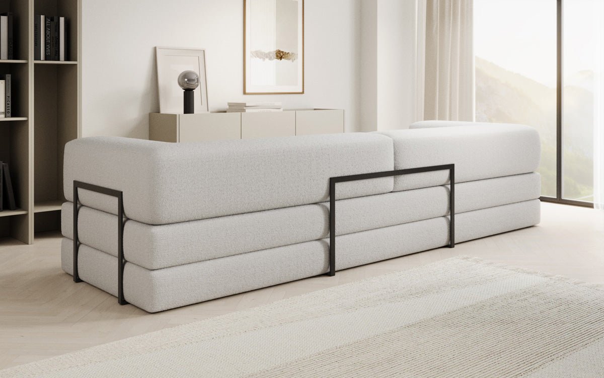 Canapé designer Lazy 3 places XXL en bouclé