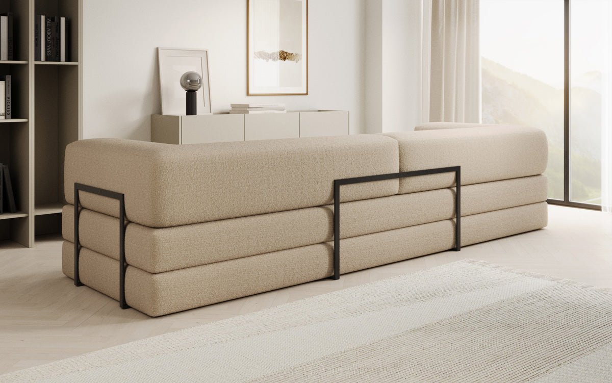 Canapé designer Lazy 3 places XXL en bouclé
