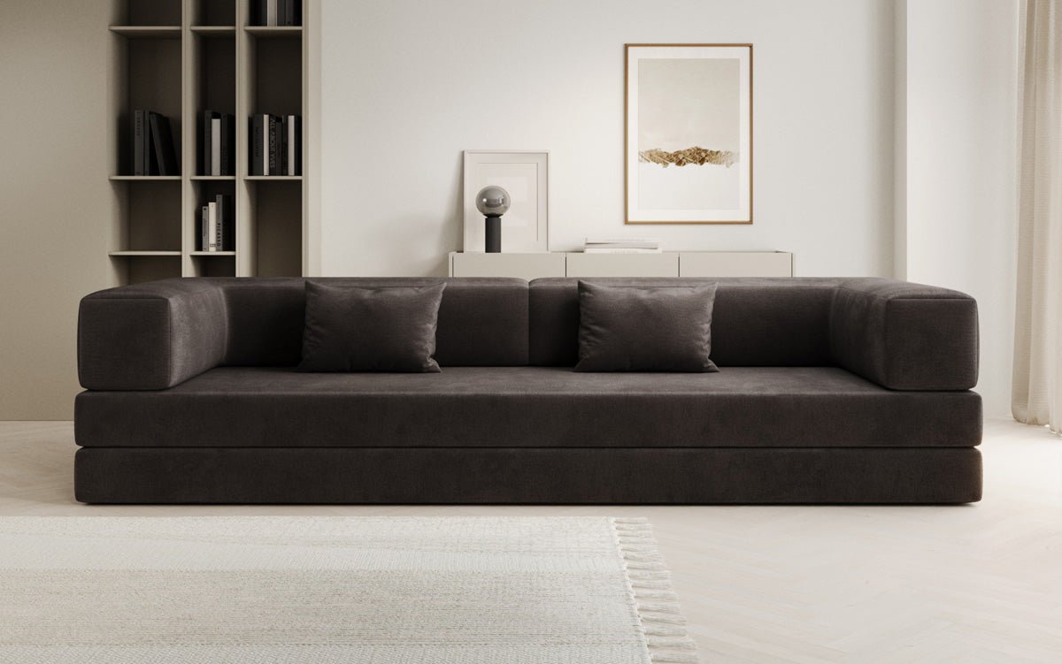 Designer Sofa Lazy 3 Sëtzer XXL a Samt