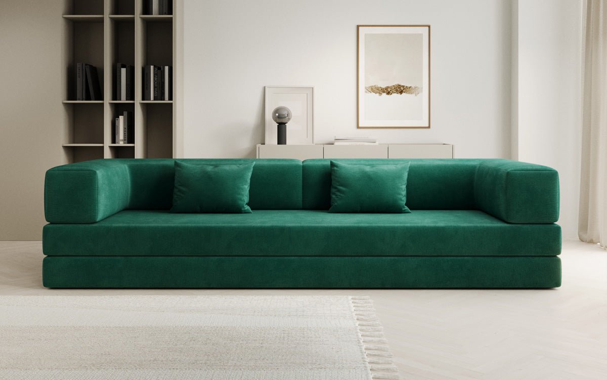 Designer Sofa Lazy 3 Sëtzer XXL a Samt