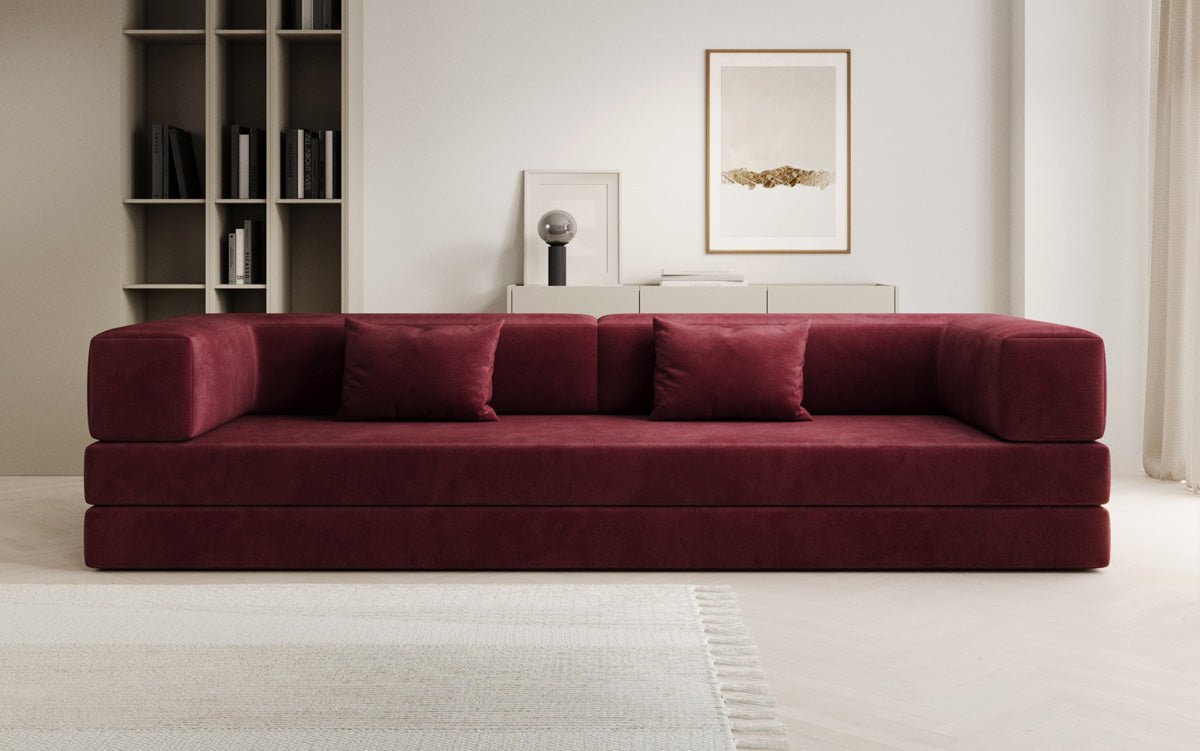Designer Sofa Lazy 3 Sëtzer XXL a Samt