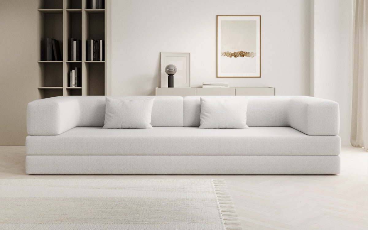 Canapé designer Lazy 3 places XXL en bouclé