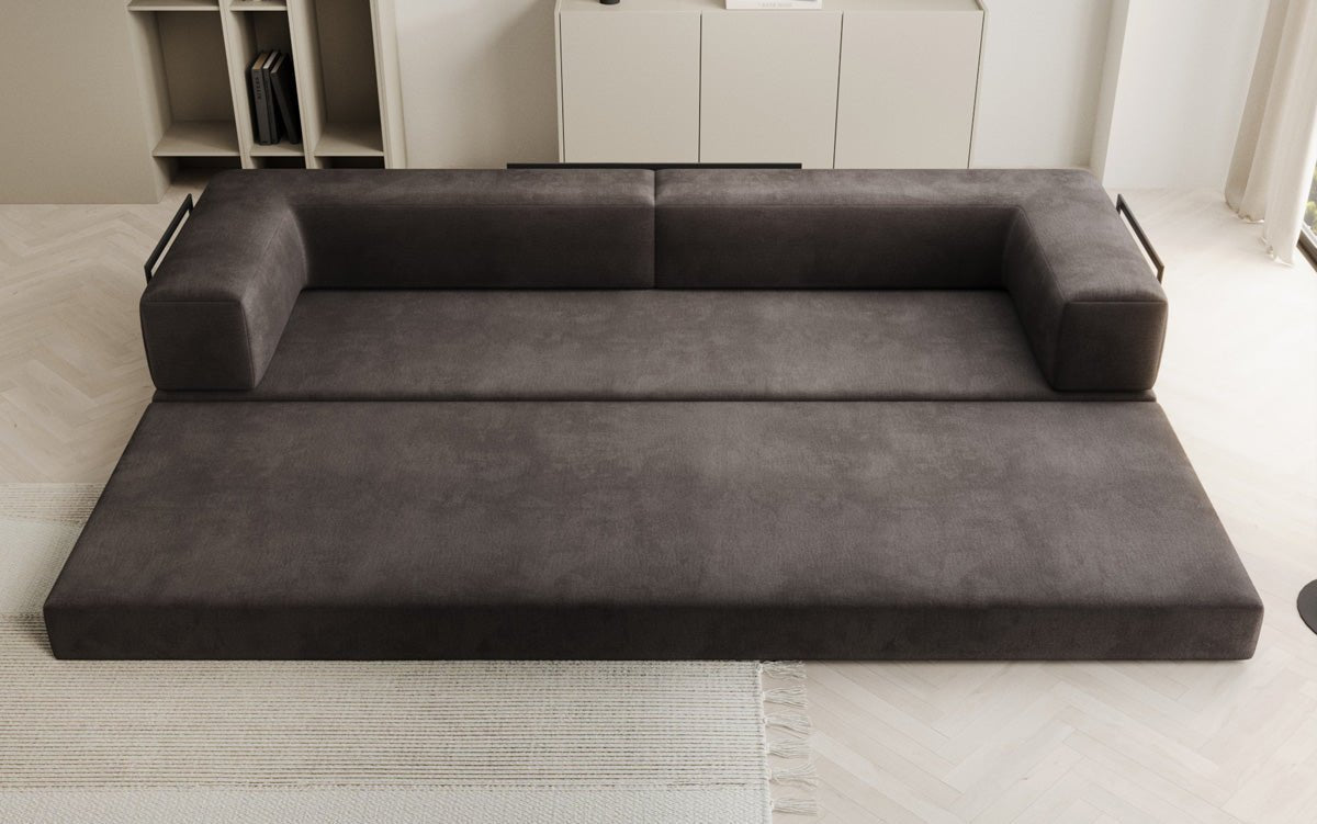 Designer Sofa Lazy 3 Sëtzer XXL a Samt