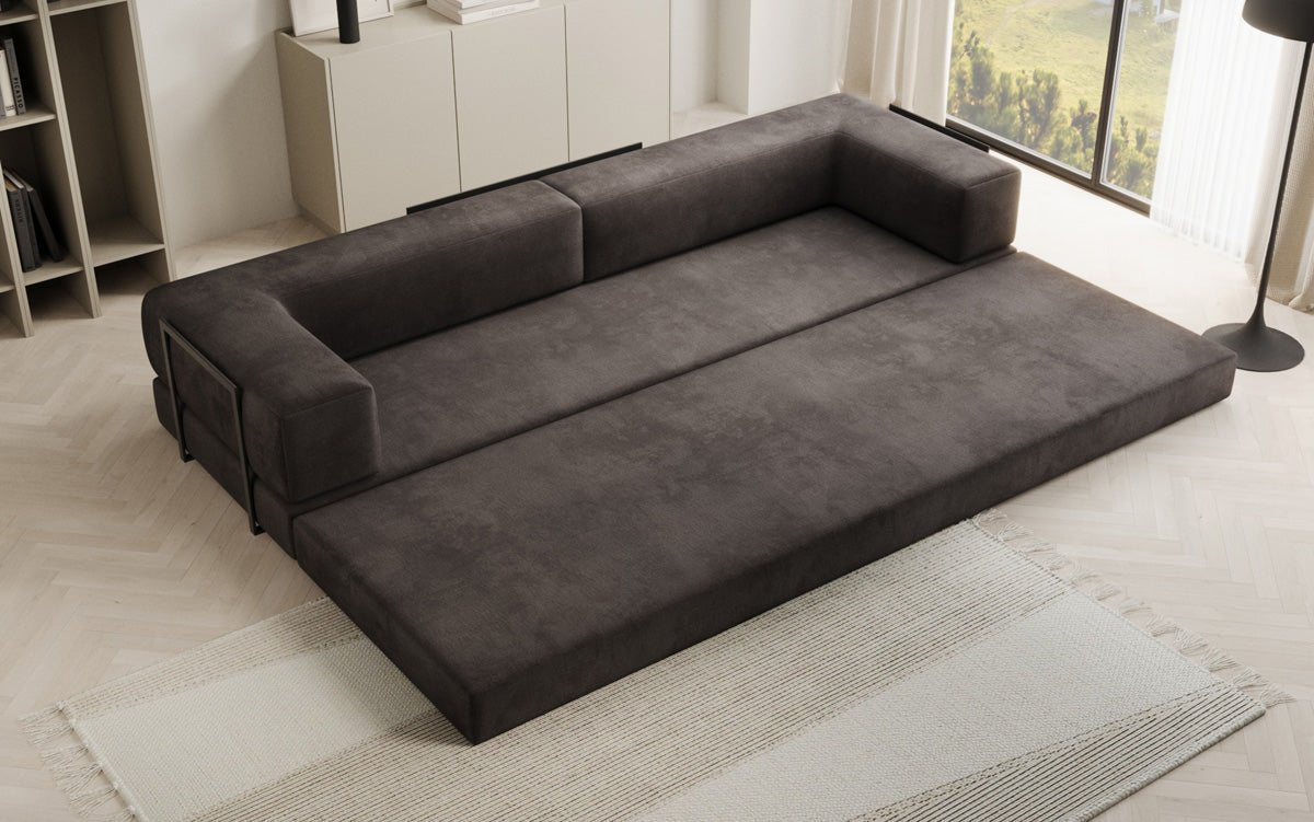 Designer Sofa Lazy 3 Sëtzer XXL a Samt