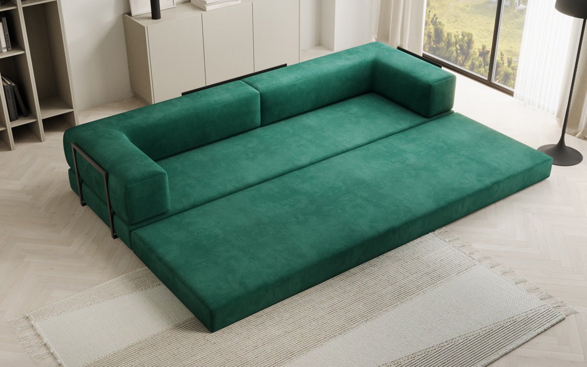Designer Sofa Lazy 3 Sëtzer XXL a Samt