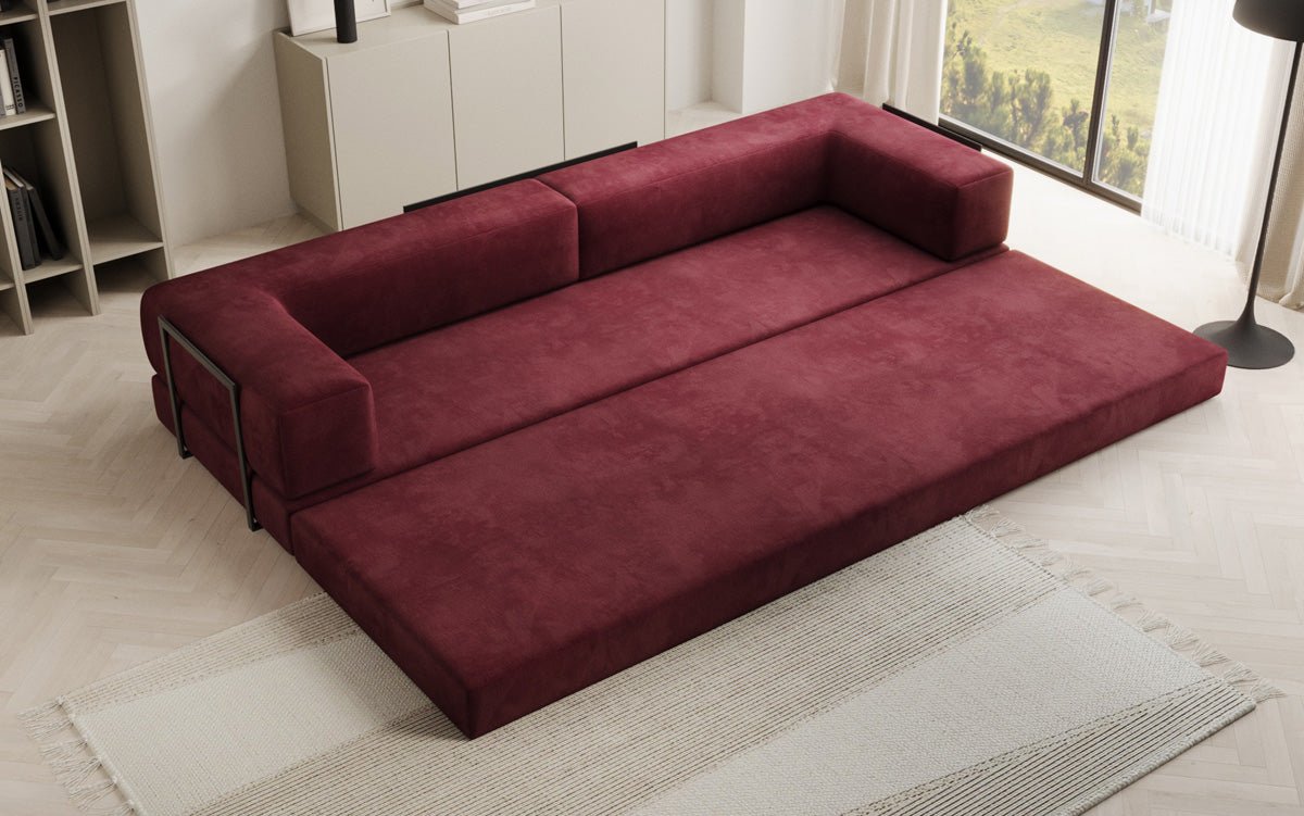 Designer Sofa Lazy 3 Sëtzer XXL a Samt
