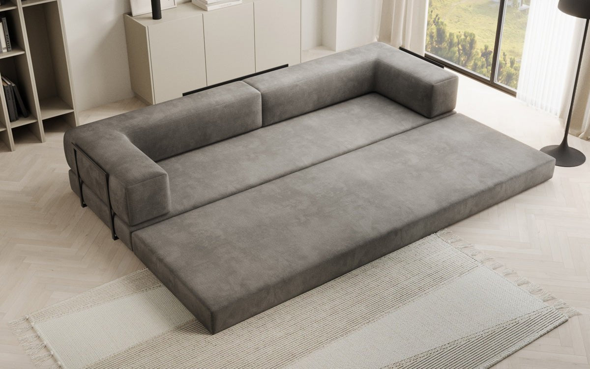 Designer Sofa Lazy 3 Sëtzer XXL a Samt