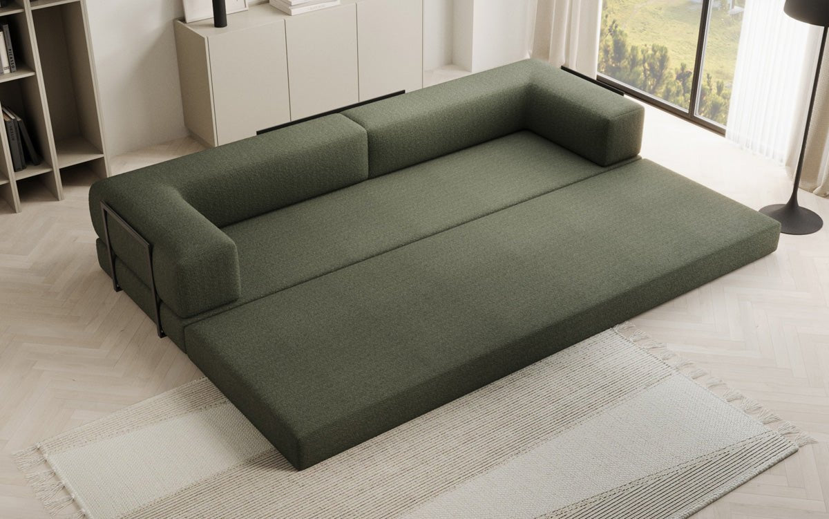 Canapé designer Lazy 3 places XXL en bouclé