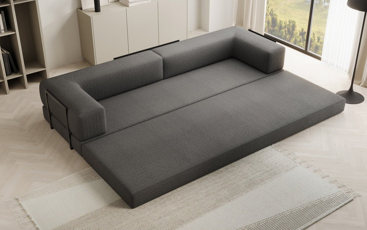 Canapé designer Lazy 3 places XXL en bouclé