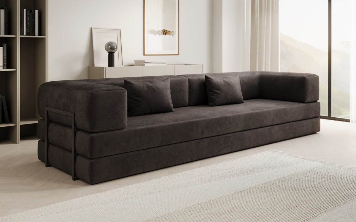 Designer Sofa Lazy 3 Sëtzer XXL a Samt