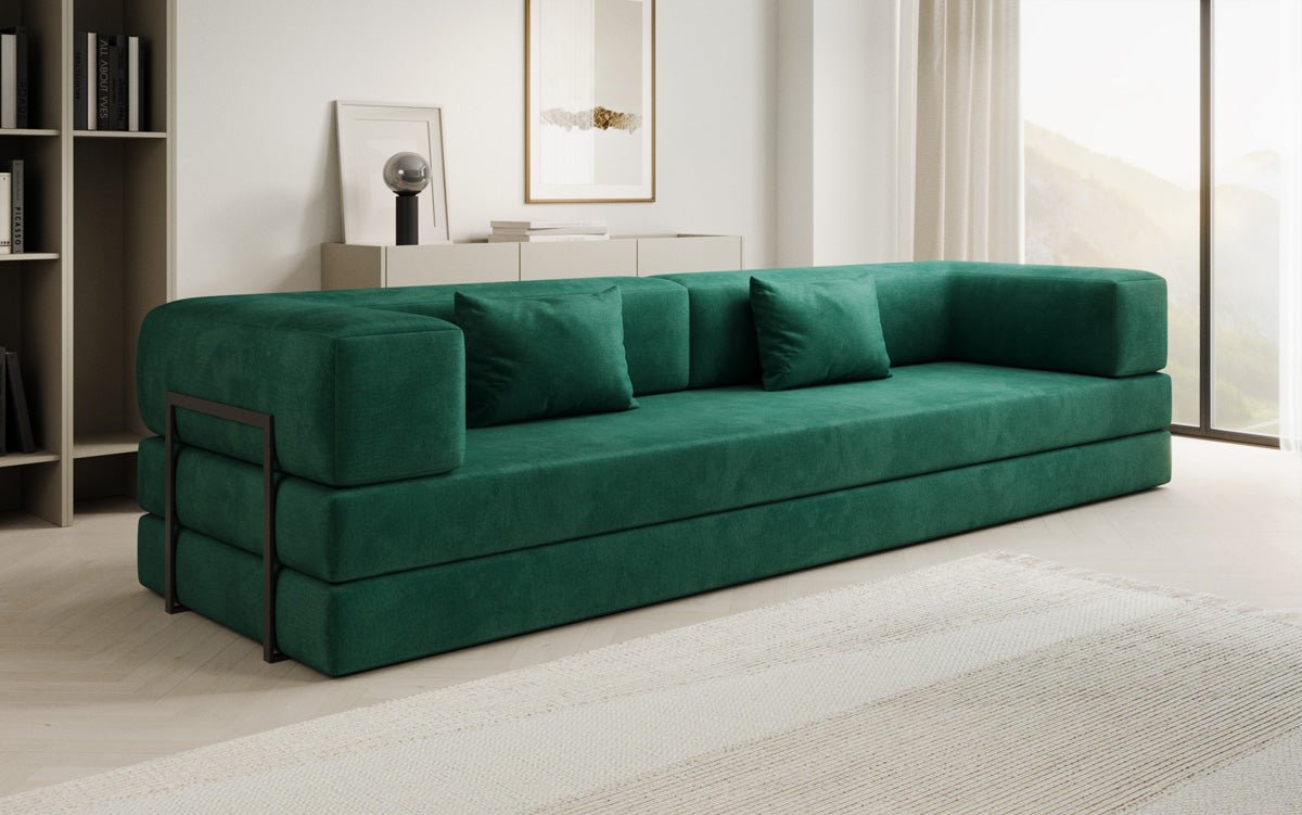 Designer Sofa Lazy 3 Sëtzer XXL a Samt