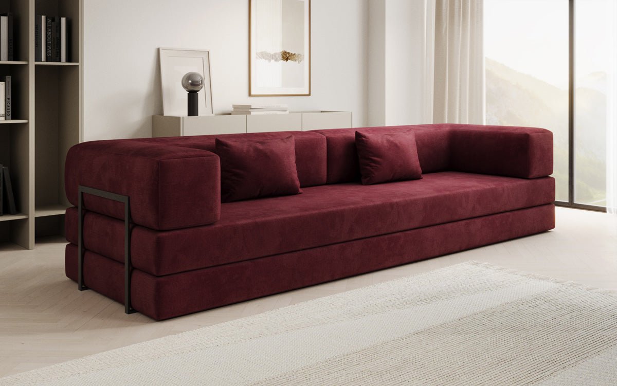 Designer Sofa Lazy 3 Sëtzer XXL a Samt