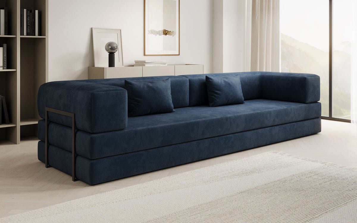 Designer Sofa Lazy 3 Sëtzer XXL a Samt
