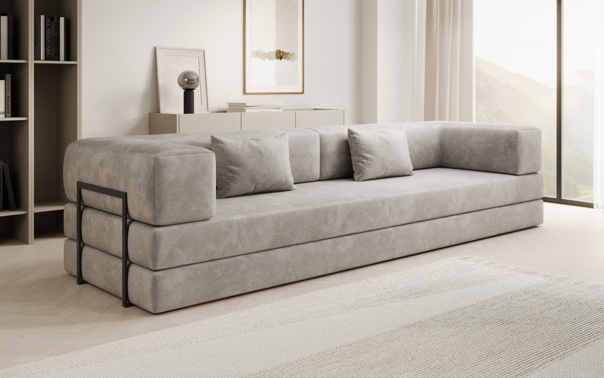 Designer Sofa Lazy 3 Sëtzer XXL a Samt