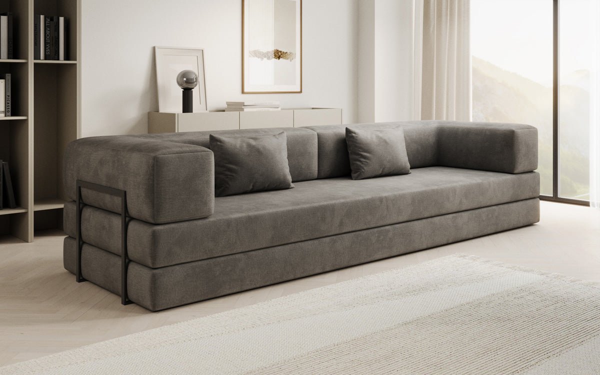 Designer Sofa Lazy 3 Sëtzer XXL a Samt