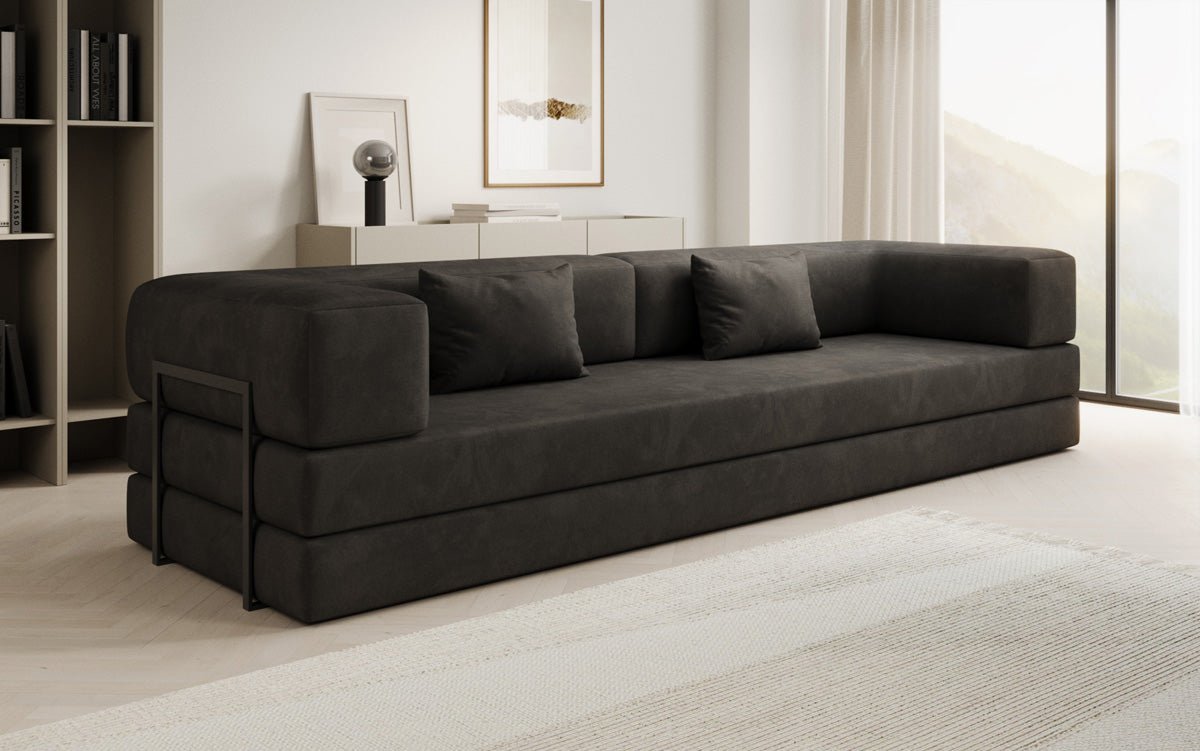 Designer Sofa Lazy 3 Sëtzer XXL a Samt