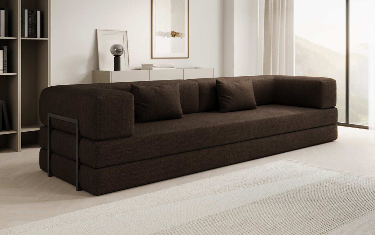 Canapé designer Lazy 3 places XXL en bouclé
