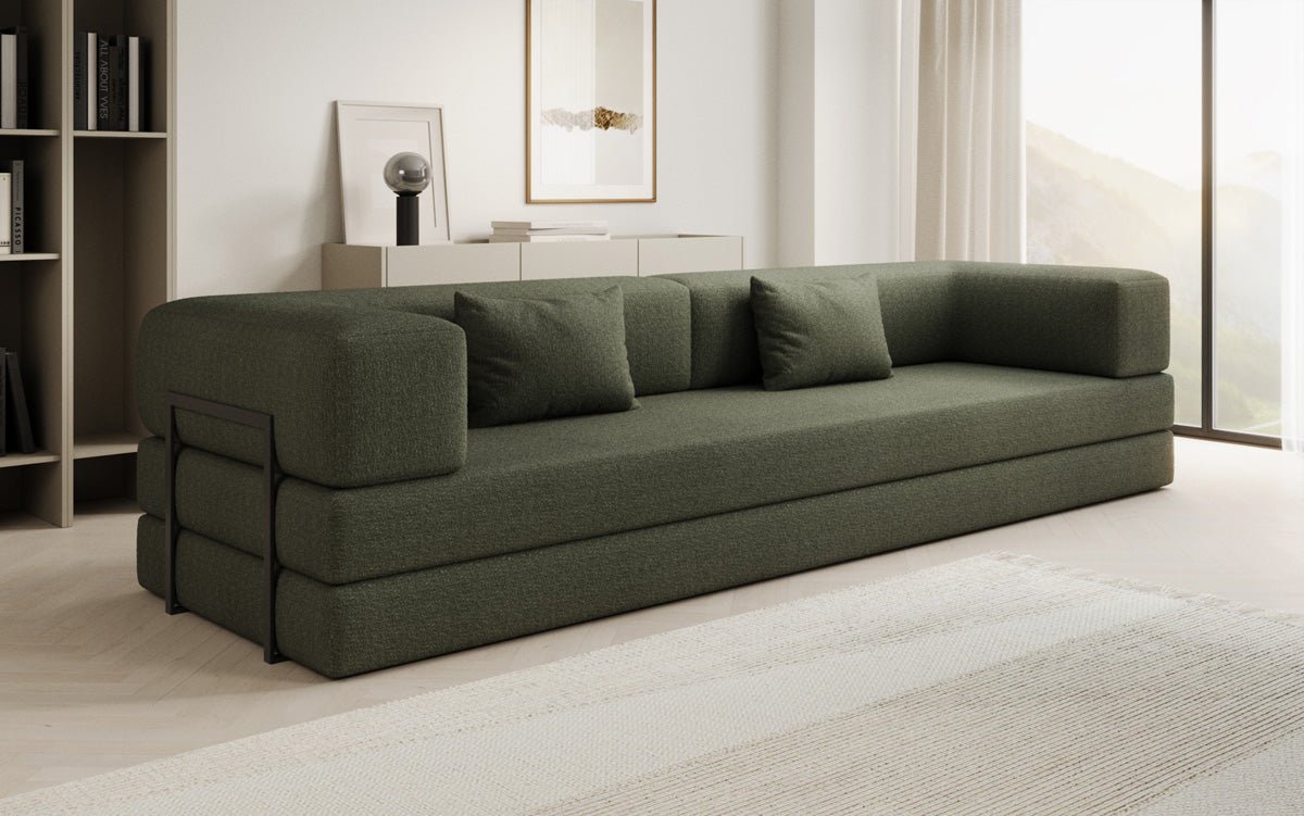 Canapé designer Lazy 3 places XXL en bouclé
