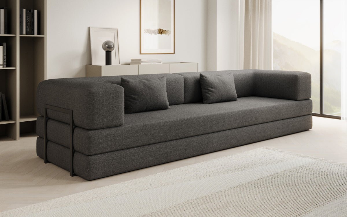Canapé designer Lazy 3 places XXL en bouclé