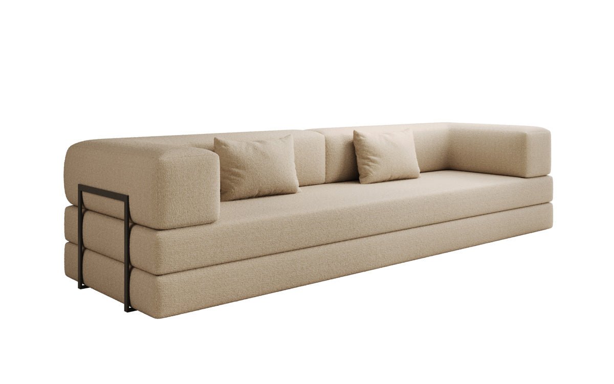 Canapé designer Lazy 3 places XXL en bouclé