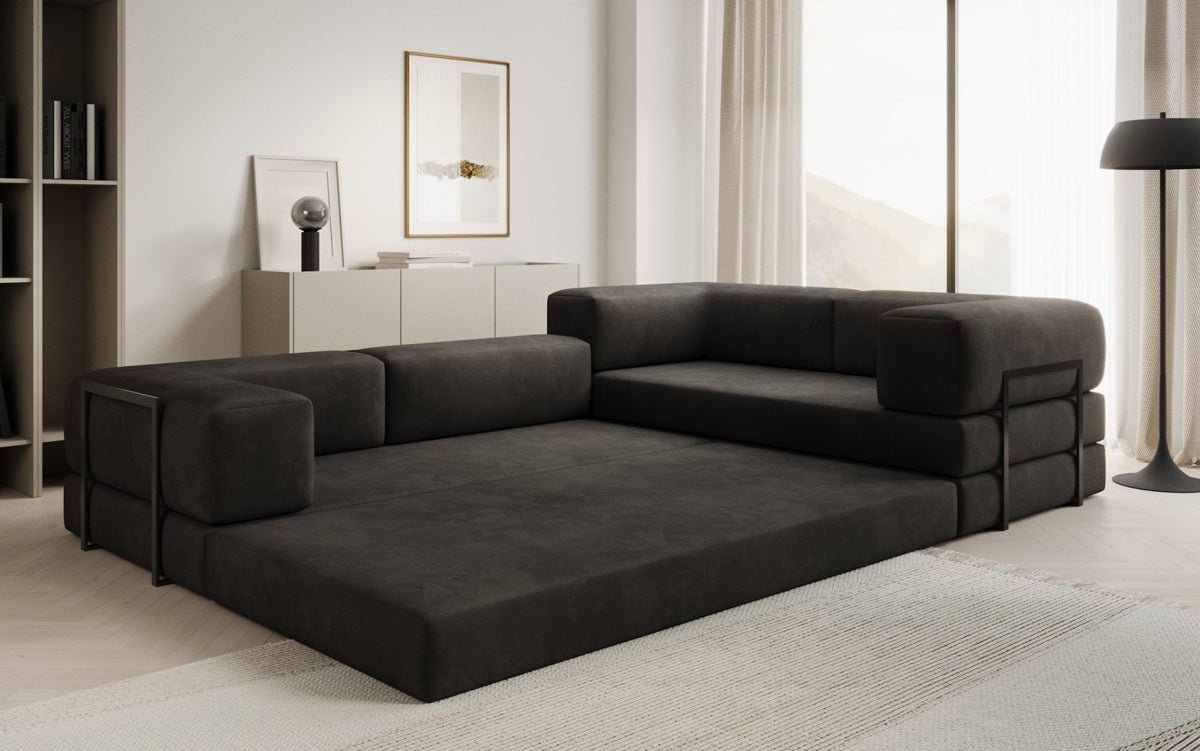 Canapé Designer Lazy L fermé en velours