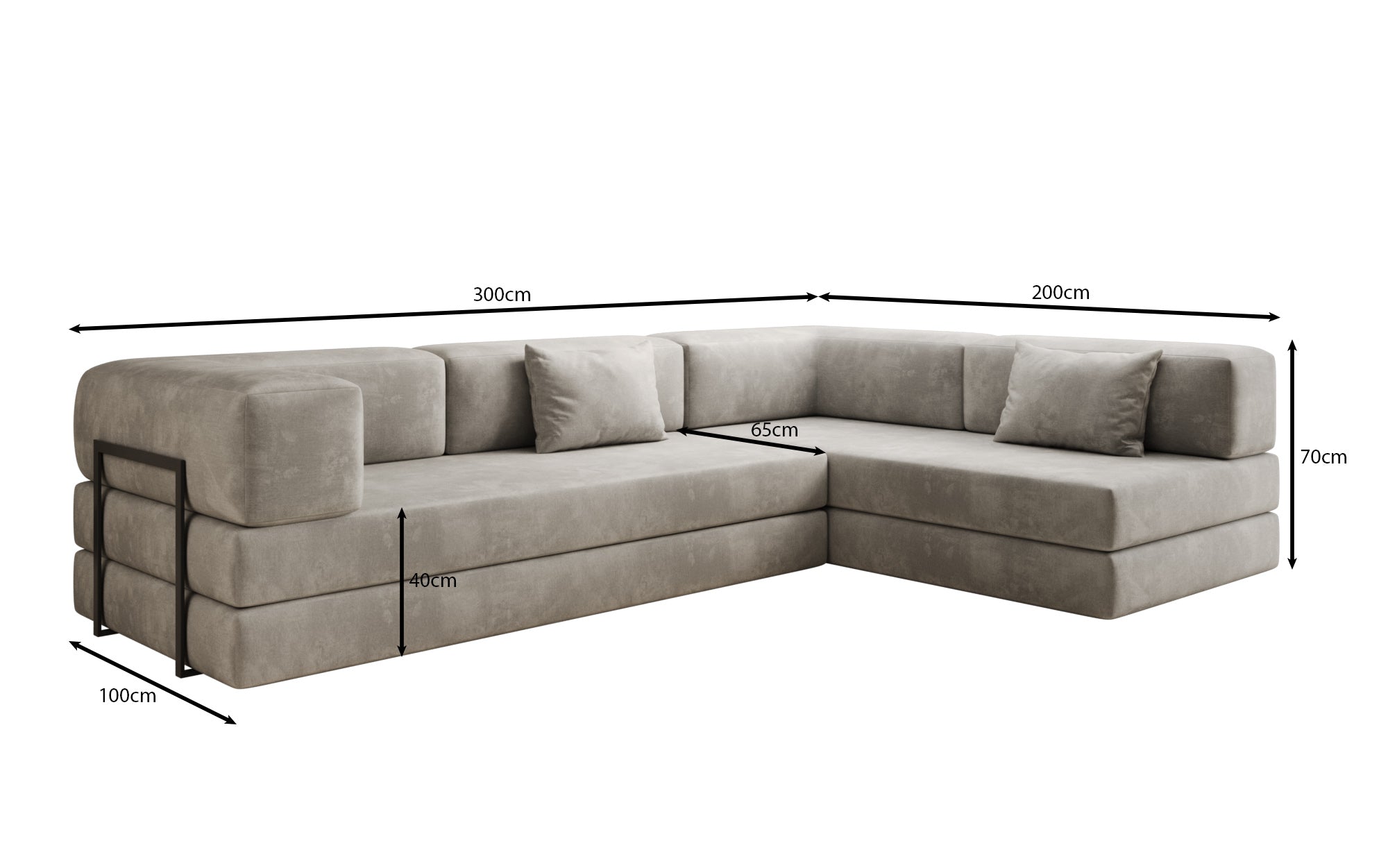 Designer Sofa Lazy L aus Samt