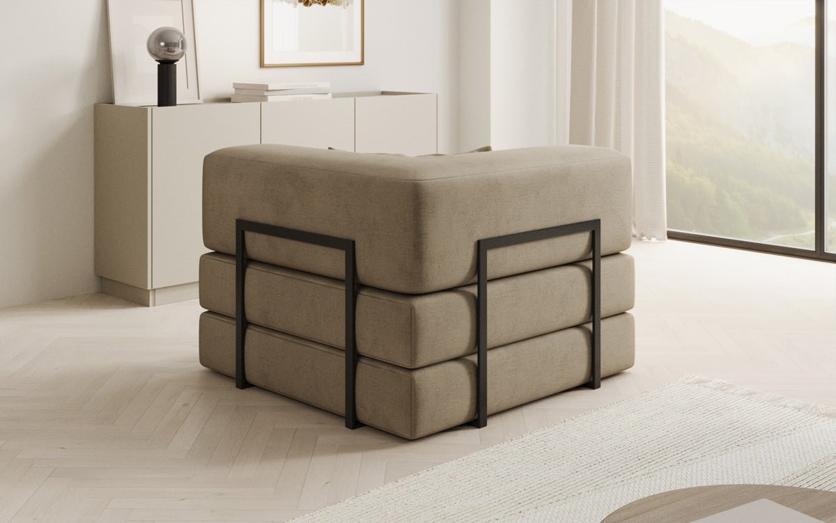 Fauteuil Lazy en velours de designer