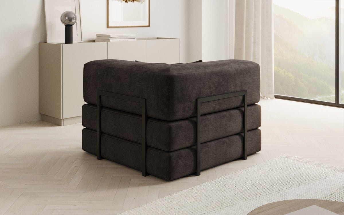 Fauteuil Lazy en velours de designer